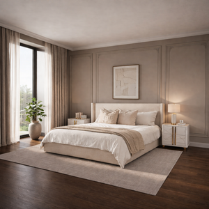 Venus Linen Wingback Bed Frame with Divan or Ottoman Storage Lorinzer Living