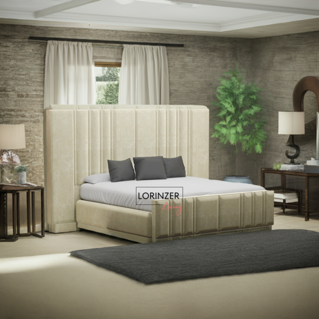 Windsor Tall & Wide Panel Headboard Bed Frame with Ottoman Option Lorinzer Living