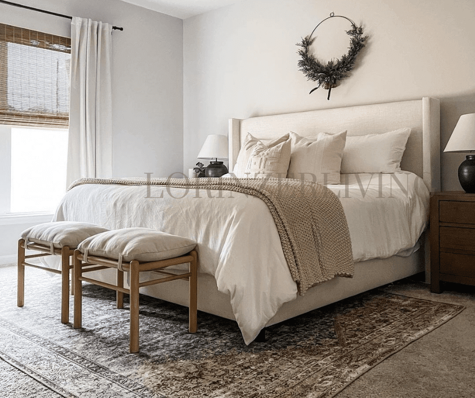 Winged king size ottoman bed top