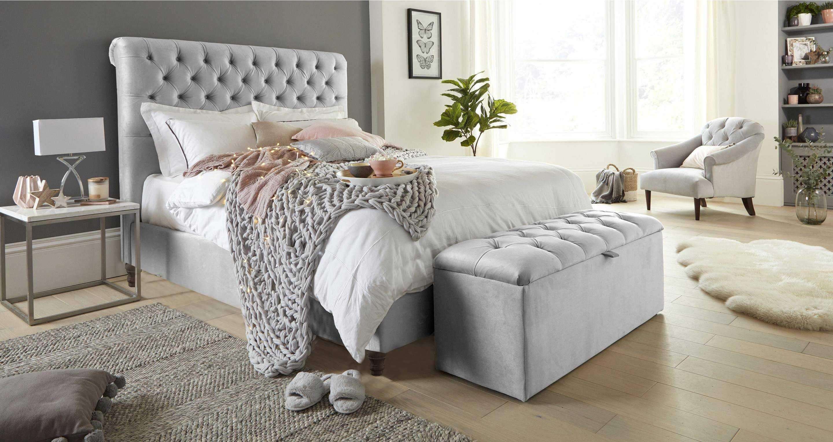Normandy Chesterfield Sleigh Ottoman Storage Bed – Lorinzer Living