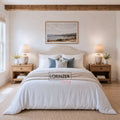 Evee' Linen Ottoman Bed — Curved Headboard with Gas-Lift Storage