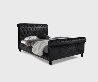 Mason Black Chesterfield Sleigh Scroll Bed Frame Bed Frame My Vogue Living 