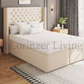 Ethena Cream ottoman winged bed | Lorinzer Living