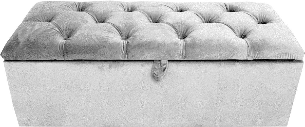 Silver Plush Deigo Swan Sleigh Chesterfield Bed Frame