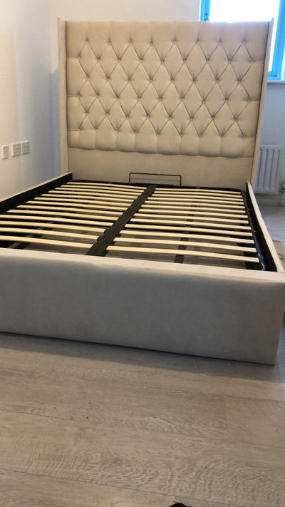 Adrian Silver Naple Ottoman Storage Bed