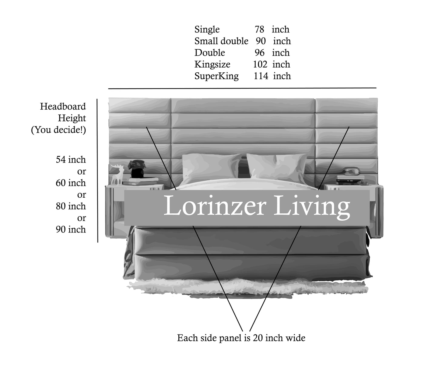 Singapore green panel headboard bed | Lorinzer Living