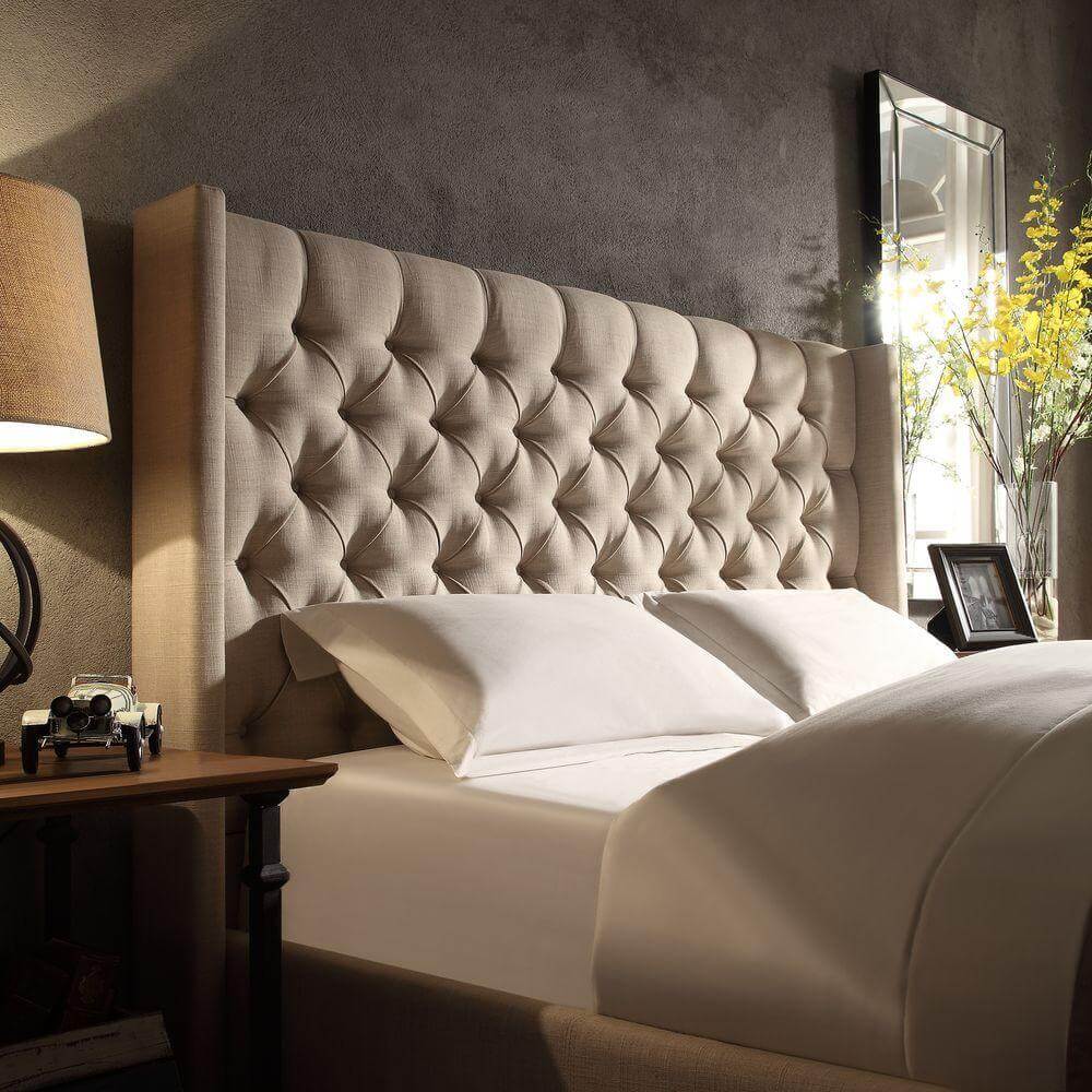 Weston home melford wingback tufted linen headboard deals